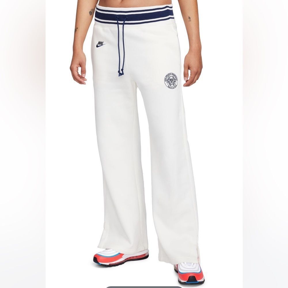NWT Nike Women's Phoenix High Rise Exeter Pants Sail Women L(FQ6216-133)MSRP$80